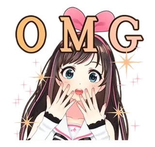 🦁 0457cef6 Kizuna AI OMG Аниме, Витубер, Омг, Удивлён, Милый telegram sticker