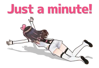 🦁 a880bbd2 Just a minute! Аниме, Девушка, Ожидание, Стоп telegram sticker