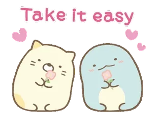 💬 09754b95 Take it easy 猫, 动物, 花, 可爱, 卡哇伊, 友善 telegram sticker