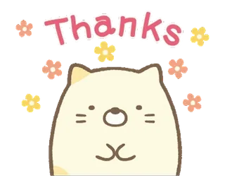 💬 c015ce15 Thanks 猫, 谢谢, 花, 可爱, 动物, 贴纸, 感谢 telegram sticker