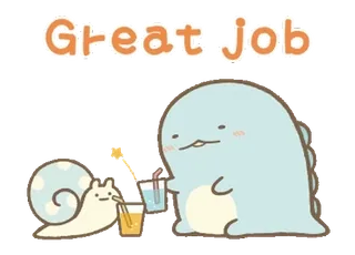 💬 dfdfc934 Great Job 可爱, 恭喜, 做得好, 快乐, 卡通, 贴纸 telegram sticker