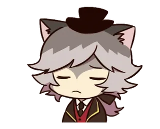 ⭐ b2ab7236 волк, грустный, кот, мультик, милый, каваий telegram sticker