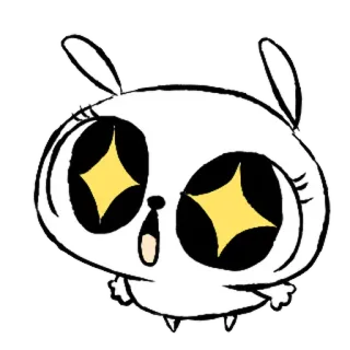 💞 d85c2245 Kartun, Binatang, Kelinci, Lucu, Kawaii, Putih, Mata berkilau, Menggemaskan telegram sticker