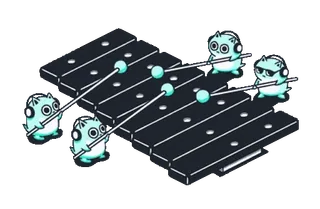 👽 0c37ea4d musique, xylophone, dessin animé, mignon, instrument telegram sticker