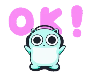 👽 99d56b17 OK! mignon, OK, accord, affirmatif, animal, kawaii telegram sticker