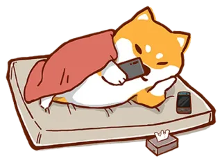 📱 a1df52f5 犬, 柴犬, 可愛い, 毛布, 眠い, スマホ, リラックス, ペット telegram sticker