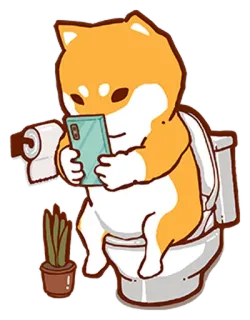 🚽 b783a74f 柴犬, 犬, トイレ, 電話, 漫画, 動物 telegram sticker