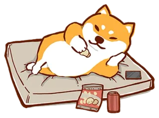 🦥 dcd1d8a4 犬, 柴犬, リラックス, 食べ物, おやつ, 可愛い, ソファ, 眠い telegram sticker