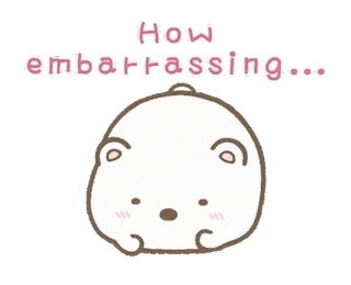 💬 f5fe8f28 How embarrassing... อาย, น่ารัก, สัตว์, การ์ตูน, ความรู้สึก, หมีขาว telegram sticker