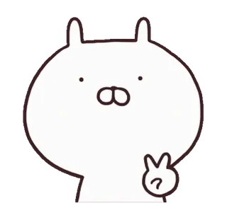 🍢 67928eda Hase, süß, Tier, Cartoon, Frieden, Geste whatsapp sticker