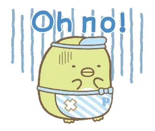 🤍 484ea47a Oh no! 可爱, 企鹅, 担心, 贴纸, 动画 whatsapp sticker