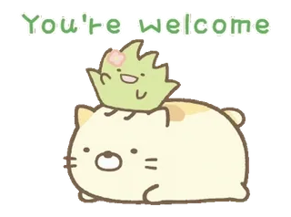 🤍 5c2780fe You're welcome 猫, 动物, 可爱, 卡哇伊, 友谊, 谢谢, 开心 whatsapp sticker