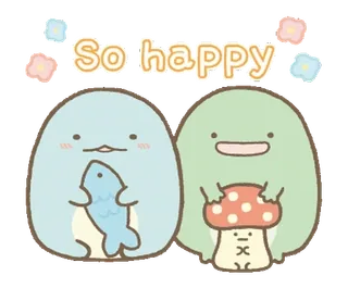 🤍 6ac55e49 so happy 快乐, 可爱, 卡哇伊, 治愈, 友善 whatsapp sticker