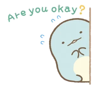 🤍 77aeee91 Are you okay? 可爱, 问题, 贴纸, 动漫 whatsapp sticker