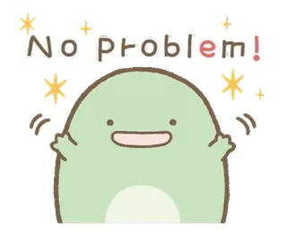 🤍 9ca7b254 No Problem! 可爱, 卡哇伊, 动物, 积极, 绿色, 没问题, 星星 whatsapp sticker