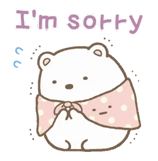 🤍 bdeaf6a4 I'm sorry 对不起, 道歉, 可爱, 熊, 卡通 whatsapp sticker
