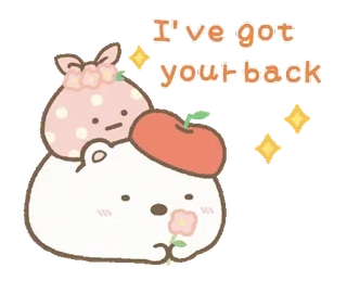🤍 fe6411db I've got your back 熊, 友谊, 支持, 可爱, 卡哇伊, 插画 whatsapp sticker