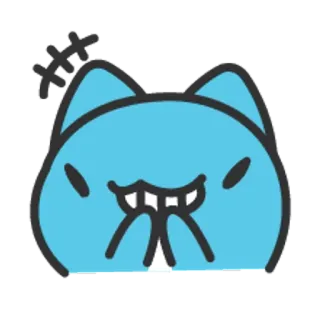 🐮 8af5031e マンガ, 青い猫, 動物, 面白い, ばかげた, モンスター whatsapp sticker