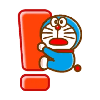 🐶 79ac2fe5 Doraemon дораэмон, кот, робот, аниме, мультфильм, восклицательный знак, милый telegram sticker