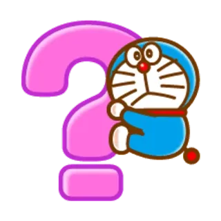 🐶 a1b3a0f8 Doraemon Дораэмон, Аниме, Вопросительный знак, Робот кот, Мультфильм, Персонаж telegram sticker
