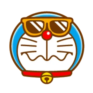 🐶 df50da33 Doraemon дораэмон, мультфильм, аниме, кот, робот, крутой, солнцезащитные очки telegram sticker