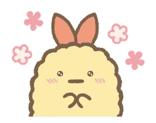 💭 746c562f lindo, kawaii, dibujos animados, conejo, flor, pegatina whatsapp sticker