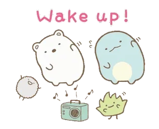 💭 8dc7dca8 Wake up! lindo, kawaii, dibujos animados, animales, despertar, adorable whatsapp sticker