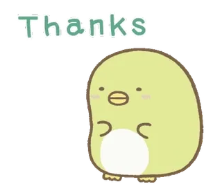 💭 db9d26a1 Thanks mono, adorable, dibujos animados, gracias, gracias, pájaro whatsapp sticker