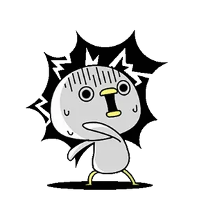 ⭐ 8a03d9a0 desenho animado, pássaro branco, medo, preocupado, surpreso, choque whatsapp sticker