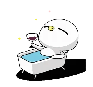 ⭐ 98c0afba pato, banho, banho de espuma, fofo, desenho animado, relaxante, kawaii whatsapp sticker