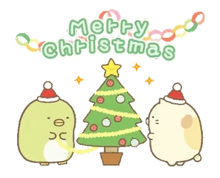 ❄️ 5c1683ac Merry Christmas 크리스마스, 메리 크리스마스, 휴일, 축제, 만화, 귀여운, 카와이, 동물 telegram sticker