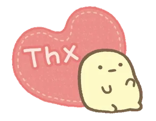 ❄️ 7a485527 Thx 감사합니다, 감사, 하트, 귀여운, 카와이, 친절한, 사랑스러운 telegram sticker