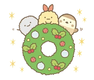 ❄️ 91b818ac 스밋코구라시, 크리스마스, 화환, 귀여운, 카와이, 눈송이, 휴일 telegram sticker