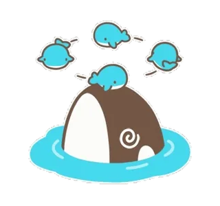 Cute little whale telegram stickers