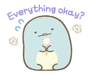 🍞 3fdad0a1 Everything okay? süß, Frage, alles okay, kawaii, Löwenzahn, Sticker, Sumikko Gurashi whatsapp sticker