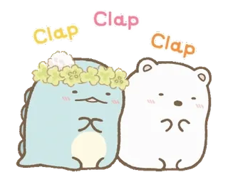 🍞 69f39a3d Clap Cartoon, Bär, Dinosaurier, Süß, Tiere, Sumikko Gurashi, Klatschen whatsapp sticker