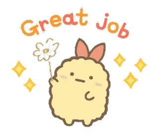 🍞 793a03f7 Great job niedlich, Hase, Blume, gut gemacht, Glitzer, Cartoon, positiv, Erfolg whatsapp sticker