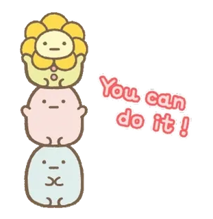 🍞 80bf0243 You can do it! Sumikko Gurashi, Aufmunterung, Motivation, süß, kawaii, Aufkleber, Cartoon whatsapp sticker