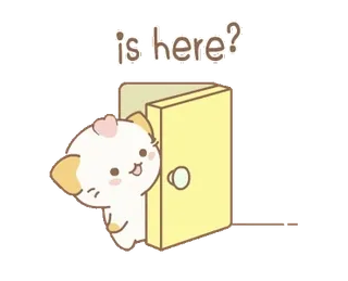 ⭐ 20b216c3 is here? 고양이, 귀여운, 문, 빼꼼, 동물, 만화 telegram sticker