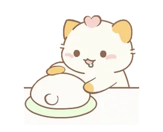 ⭐ 2819266d 고양이, 귀여운, 모찌, 디저트, 음식, 귀여움, 동물 telegram sticker