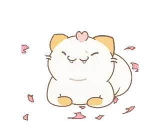⭐ 634d3972 귀여운, 카와이, 동물, 고양이, 행복한, 스티커, 만화, 꽃 telegram sticker