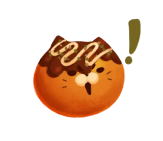😦 182e7791 食べ物, 動物, たこ焼き, 猫, かわいい, カワイイ, 日本 telegram sticker