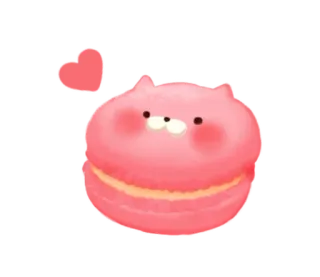 🥰 607cd067 マカロン, 猫, デザート, 可愛い, ピンク, 甘い, カワイイ telegram sticker