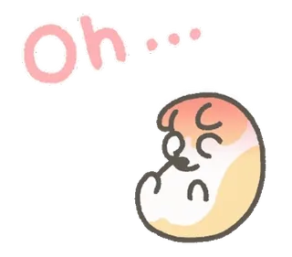 😣 032eb51b oh... süß, niedlich, kawaii, bohne, oh, cartoon, aufkleber telegram sticker