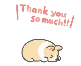 😊 20ee2a09 Thank you so much!!! danke, corgi, süß, hund, schläfrig, dankbar, wertschätzung, dankend telegram sticker