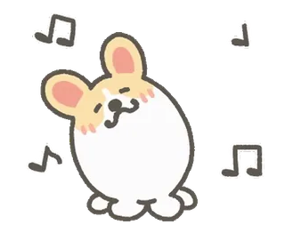 🎵 3b840fdf corgi, hund, noten, cartoon, niedlich telegram sticker