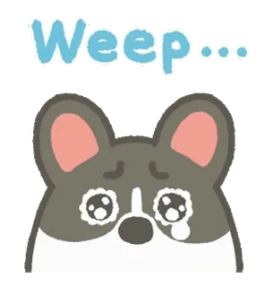 😢 ff6e6a9d Weep... Hund, weinend, traurig, weinend, Emotion, Cartoon, süß, Tränen telegram sticker