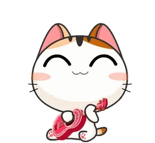 ⭐ f6c7fe87 кот, наклейка, мультфильм, милый, гитара, животное telegram sticker