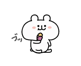 🍄 6b0b3c40 ブツ cute, rabbit, sweet potato, cartoon, animal, kawaii whatsapp sticker