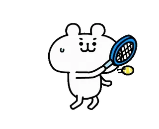 🍄 a47ddfb6 tennis, animal, cartoon, sports, cute, racket, ball whatsapp sticker